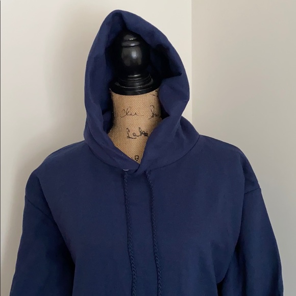 NEW Hanes Pullover Hoodie Sweatshirt Navy Mens M - Picture 2 of 4